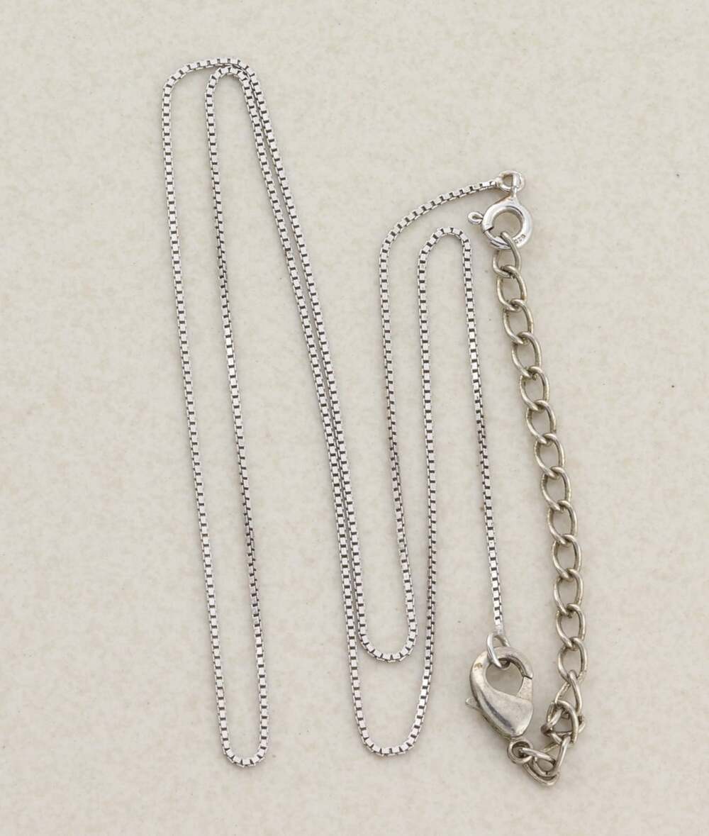 Sterling Silver Box Chain Necklace 18" to 21" inch